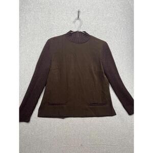 VTG Talbots Womens Pullover Mock Neck Sweater Knit Petites Sz 12 Minimalist